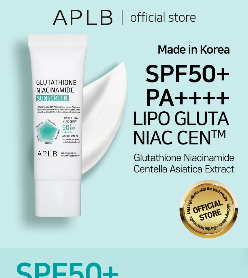 APLB Glutathione Niacinamide Sunscreen Kenya SPF50+ PA++++ lightweight no white cast 40m